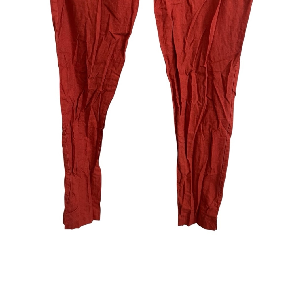ASOS Burnt Orange Linen Skinny Leg Pants Size 6 - Picture 4 of 6